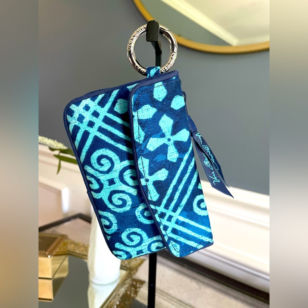 Vera Bradley Dual Compartment ID Case Keyring-Cuban Tiles